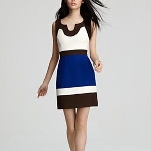 Milly Women’s Dress Wool Blend Sleeveless Fitted Colorblock - size 2
